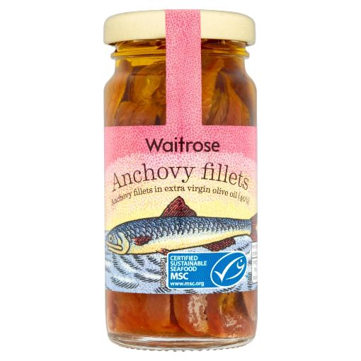 Picture of Waitrose Anchovy Fillets Extra Virgin Olive Oil 100g
