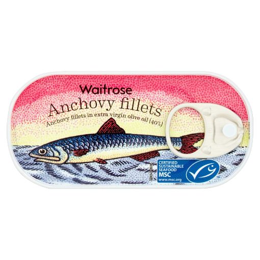 Picture of Waitrose Anchovy Fillets In Extra Virgin Olive Oil 30g