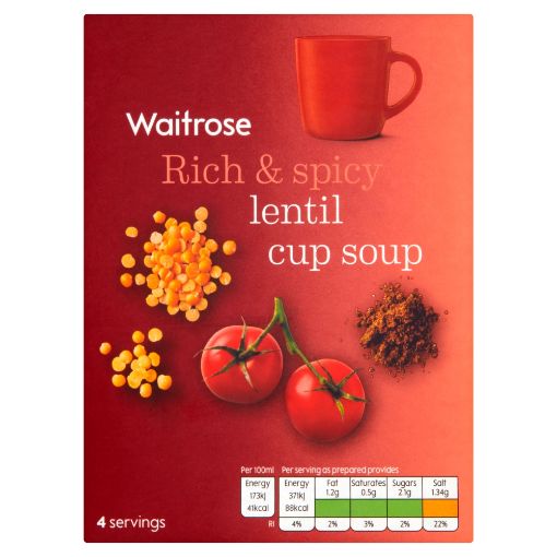 Picture of Waitrose Cup Soup Rich & Spicy Lentil 96g
