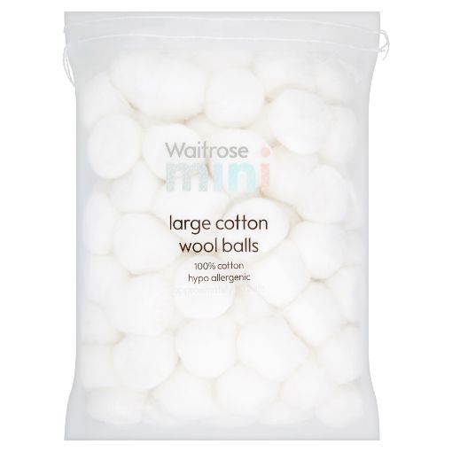 Picture of Waitrose Essential Cotton Wool Balls Large 80s