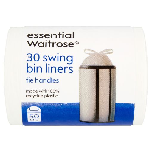 Picture of Waitrose Essential Liners Swing Bin Tie Handle (50L) 30s
