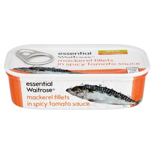 Picture of Waitrose Essential Mackerel Fillet Spicy Tomato Sauce 125g