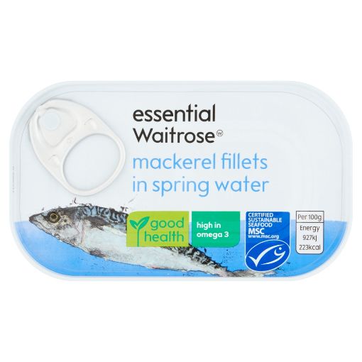 Picture of Waitrose Essential Mackerel in Sprig Water 125g