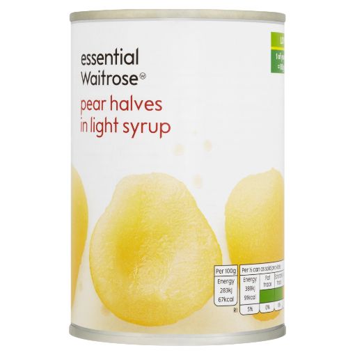 Picture of Waitrose Essential Pear Halves In Light Syrup 410g