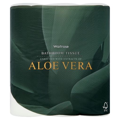 Picture of Waitrose Bathroom Tissue Aloe Vera 4s