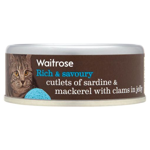 Picture of Waitrose Sardine & Mackerel With Clams In Jelly 80g