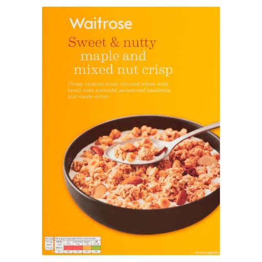 Picture of Waitrose Seriously Nutty Maple & Mixed Nut Crisp 500g