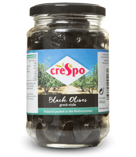 Picture of Crespo Black Olives Greek Style 250g