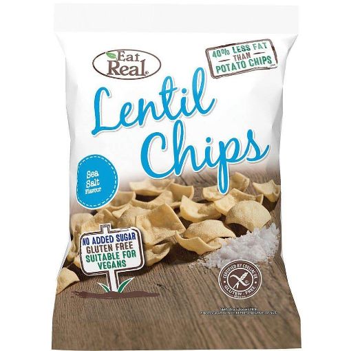 Picture of Eat Real Lentil Sea Salt Chips 113g