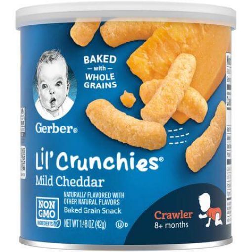 Picture of Gerber Lil Crunchies Mild Cheddar Corn Snacks 42g