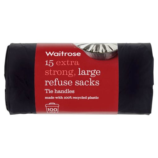 Picture of Waitrose Extra Strong Refuse Sacks Large 15s