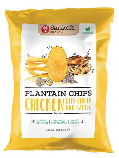 Picture of Sankofa Plantain Chips Chicken,Ginger&Garlic 56g