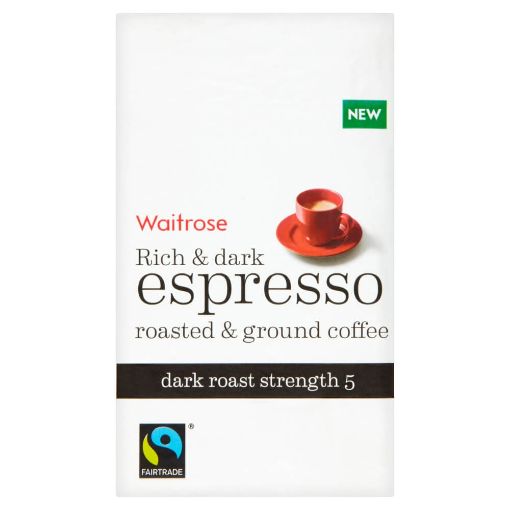 Picture of Waitrose Rich&Dark Espresso Rst&Ground Coffee 250g