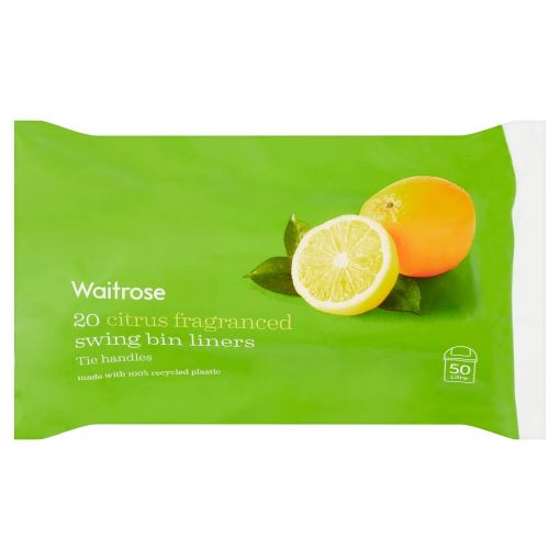 Picture of Waitrose Swing bin Liners Citrus Fragranced (50L) 20s