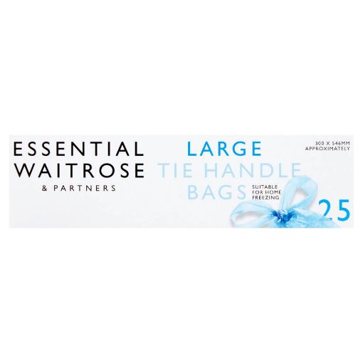 Picture of Waitrose Esseential Tie Hand Food & Freezer Bag 25s