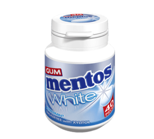 Picture of Mentos White Gum Bottle Peppermint 40s