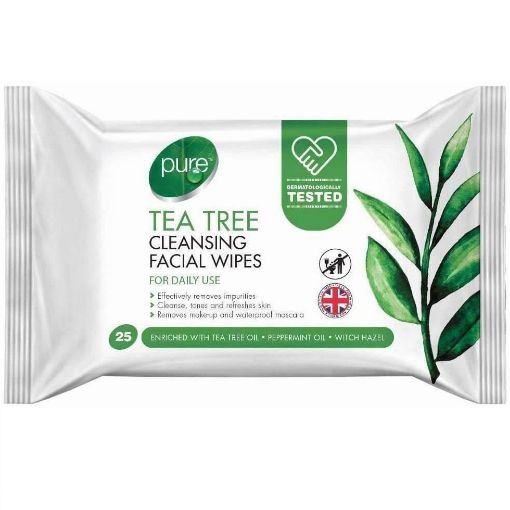Picture of Pure Tea Tree Cleansing Facial Wipes 25s