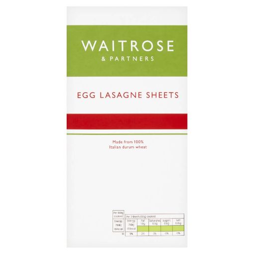 Picture of Waitrose Egg Lasagna Sheets 375g