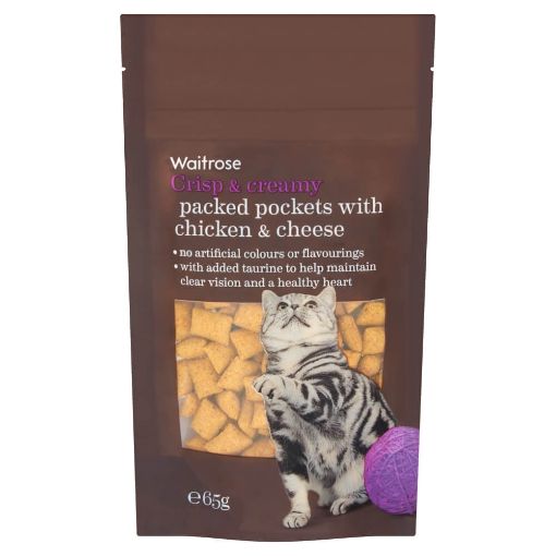 Picture of Waitrose Cat Food Packed Pockets Chicken & Cheese 65g