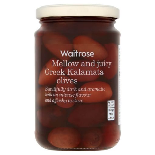 Picture of Waitrose Greek Kalamata Olives Whole 300g