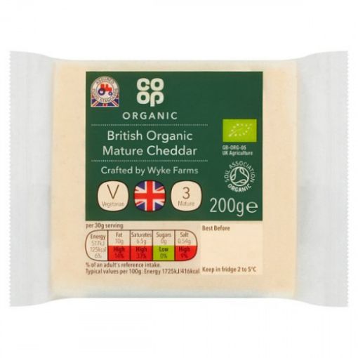 Picture of Co Op Somerset Organic Mature Cheddar 200g