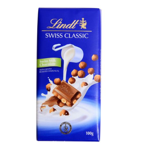 Picture of Lindt Milk Chocolate With Hazelnut 110g