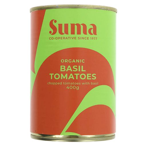 Picture of Suma Organic Basil Tomatoes 400g