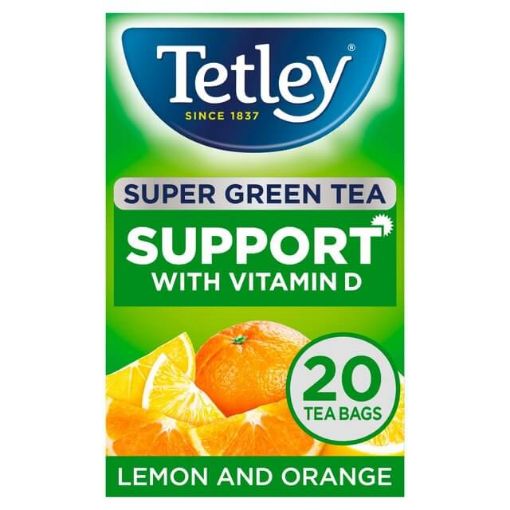 Picture of Tetley Tea Support Green Tea Lemon/Orange 20s
