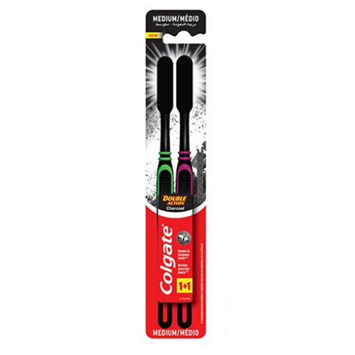 Picture of Colgate Toothbrush Double Action Charcoal Value Pack 2s