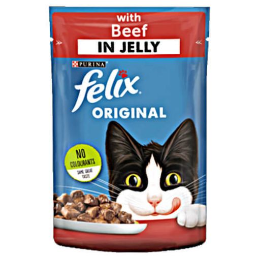 Picture of Felix Pouch Cat Food Beef in Jelly 100g