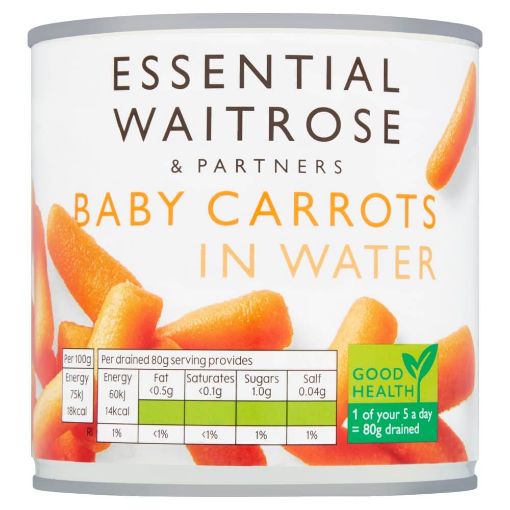 Picture of Waitrose Essential Baby Carrots Can 400g