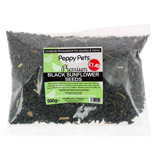 Picture of Puppy Pets Black Sunflower Seeds 500g