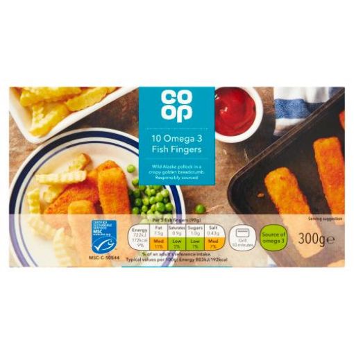 Picture of Co-op 10 Omega 3 Fish Fingers 300g
