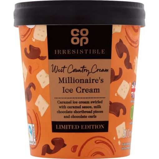 Picture of Co-op Irresistible Millionaires Ice Cream 500ml