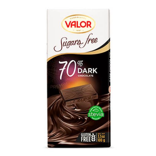 Picture of Valor 70% Dark Chocolate Sugar Free 100g
