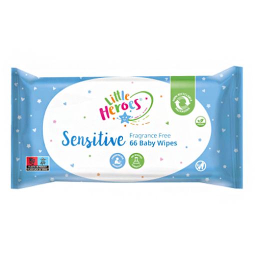 Picture of Little Heroes Sensitive Baby Wipes 66s