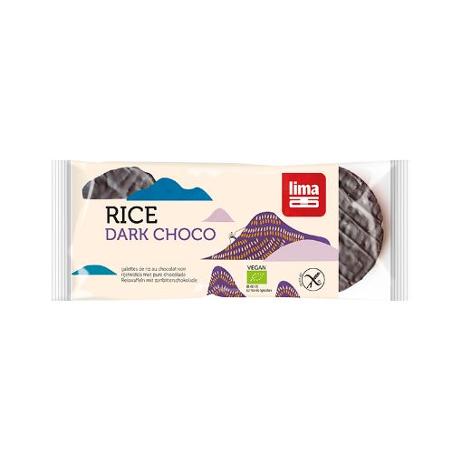Picture of Lima Organic Rice Cakes Dark Choc.100g