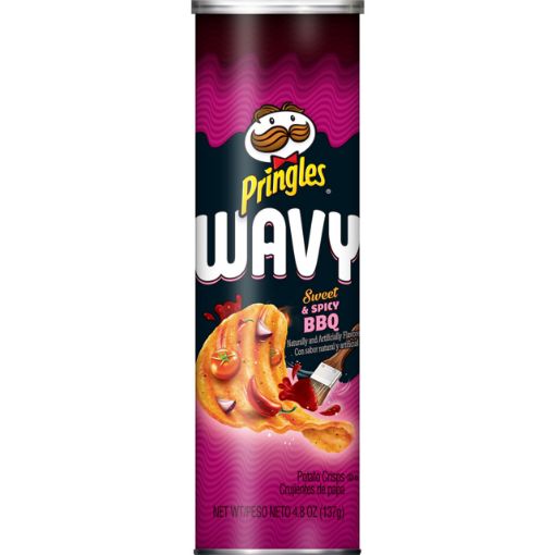 Picture of Pringles Wavy Sweet&BBQ Potato Crisps 137g