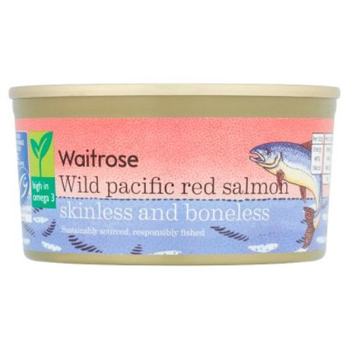 Picture of Waitrose Wild Red Pacific Salmon Skinless & Boneless 170g