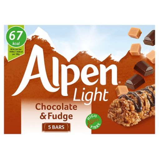 Picture of Alpen Light Choc&Fudge Cereal Bar (5s) 95g