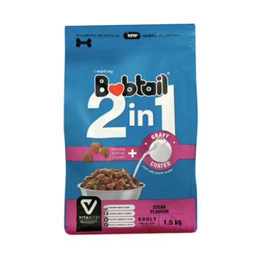 Picture of Bobtail Adult 2in1 Steak Flavour 1.5kg