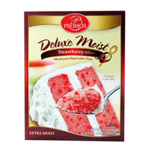 Picture of Promos Deluxe Moist Strawberry Cake Mix 16.5oz