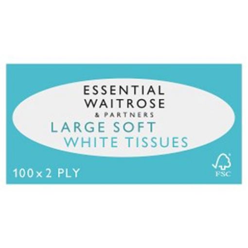Picture of Waitrose Essential Tissues Large Soft White (100s*2)