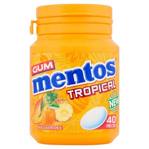 Picture of Mentos Bottle Tropical Chewing Gum 40s 56g