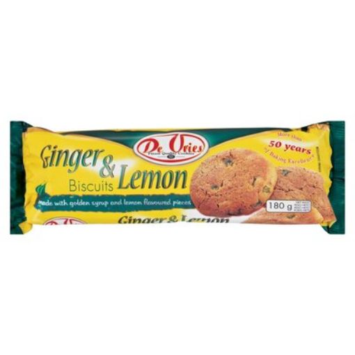 Picture of De Vries Ginger Lemon Biscuit 180g
