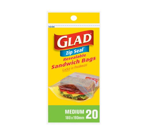 Picture of Glad Zipper Sandwich Bags 20s