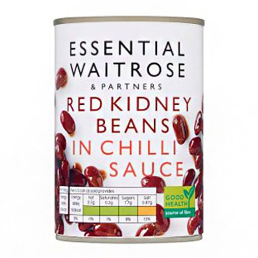 Picture of Waitrose Essential GH Red Kidney Beans In Chilli Sauce 395g