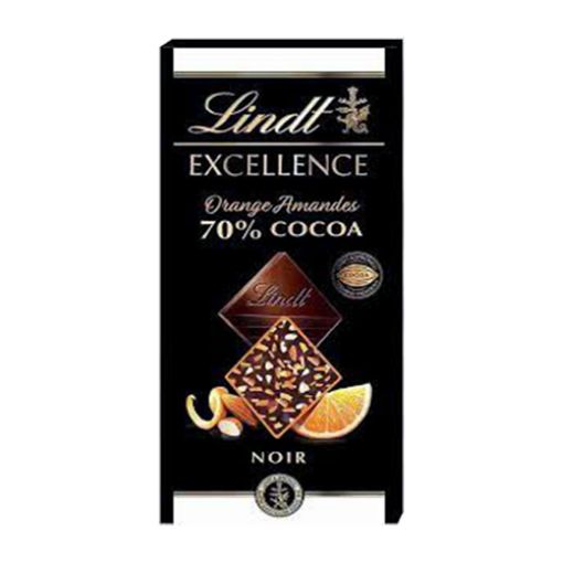 Picture of Lindt Excellence Dark Chocolate Flak Orange & Almonds 100g