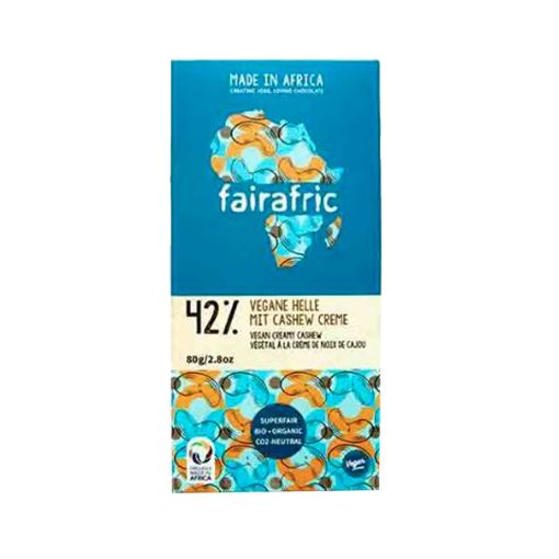Picture of Fairafric 42% Vegan Creamy Cashew Choc 80g