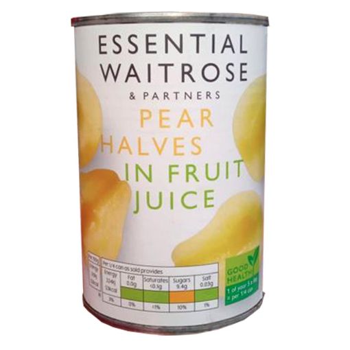 Picture of Waitrose Essential Pear Halves In fruit juice 410g